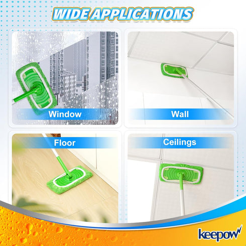 KEEPOW Reusable Wet Pads Refills Compatible with Swiffer Sweeper Mop, Dry Sweeping Cloths, Microfiber Wet Mopping Cloths for Hardwood Floor Cleani...