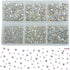 Bymitel 7200 Pieces 6 Mixed Sizes Glue Fix on Glass Rhinestones Round Crystal Gems Flatback for DIY Jewelry Making with one Picking Pen (6-Sizes 7...