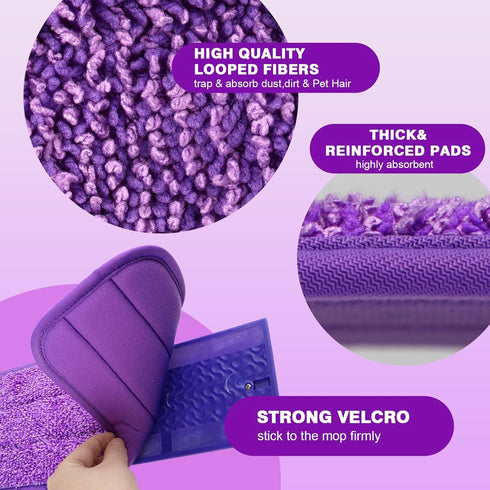 HOMEXCEL Reusable Microfiber Mop Pads for Swiffer PowerMop 8 Pack, Power Mop Pads Refills for 13 ''-15 '' Spray Mop, Machine Washable Power Mop Pa...