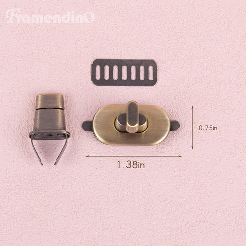 Framendino, 15 Pack Twist Turn Lock Clasp Purse Hardware Twist Lock Fasteners Closure Lock Clip Clasps Leathercraft for DIY Craft Handbag Making (...