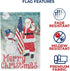 Double Sided Garden Flag - Merry Christmas USA - 12.5" x 18", Patriotic Snowman and Santa Christmas Holiday Decor, Outdoor Winter Decorative Seaso...