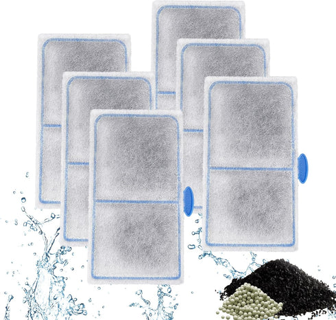 driamor 6 Pack Filter Cartridges for Top Fin EF-S Element and BF5 BETTAFLO Filter, Thickened Fish Tank Replacement Filters Cartridge with Zeolite...