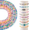 Beadthoven 10 Strands 4mm Clay Beads Pearlized Clay Beads for Bracelet Making Heishi Beads Colorful Flat Beads Disc Beads Preppy Clay Beads for Je...
