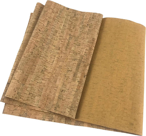 Misscrafts Cork Textured Faux Leather Sheets PU Fabric by The Yard 12.5 x 59 Inches Embellished Craft Fabric for Ornament Sewing DIY Crafts (Light...