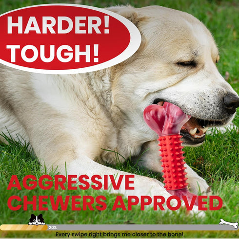 Apasiri Tough Dog Toys for Aggressive Chewers Large Breed, Chew Toys, Bones Made with Nylon and Rubber, Big Indestructible Toy, Medium Puppy Teeth...