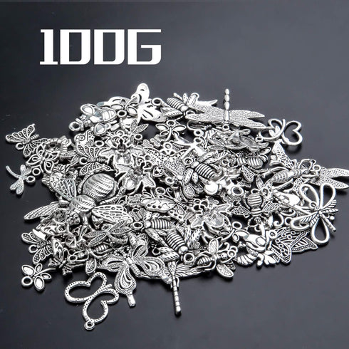 100g(30-80pcs) Mixed Insect Charms Bee Butterfly Dragonfly Charms Pendants Craft Supplies for Earrings Necklace Bracelet Jewellery DIY,5-50mm...