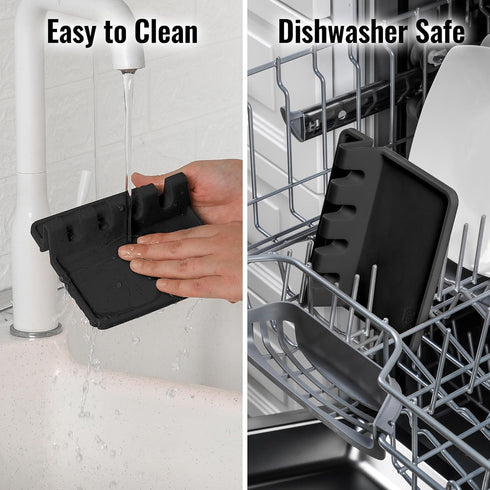 Zulay Kitchen Extra Large Silicone Utensil Rest with Drip Pad for Multiple Utensils - BPA-Free Heat-Resistant Spoon Rest & Spoon Holder for Stove ...