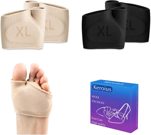 2Pairs Metatarsal Pads for Women Men Gel Sleeves Forefoot Cushion Pads Fabric Metatarsal Sleeve Pads with Gel Pads Ball of Soft Forefoot Cushions ...