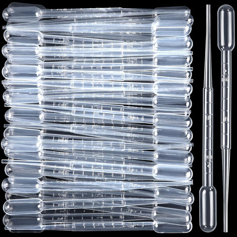 Teenitor 2ML Plastic Transfer Pipettes Eye Dropper 100PCS Disposable Pipettes Dropper, Plastic Pipettes for Essential Oils, Transfer Liquids for E...
