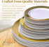 SILVER SPOONS Elegant Disposable Dessert Plates For Party - (10 pc) Heavy Duty Disposable Dinner Set 7.5”, Fine Plastic Dishes For celebrations & ...