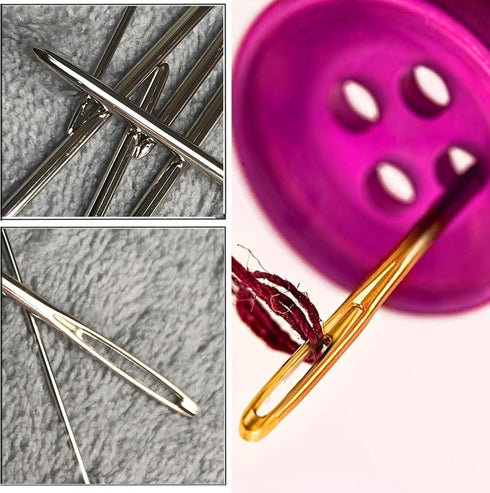 Large Eye Sewing Needles Kits, Darning Needles for Yarm & Bent Tapestry Needles, Metal Yarn Needles,Darning Needles for Crocheting,Darning Yarn,Cr...
