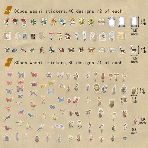 280Pcs Vintage Scrapbooking Supplies, Aesthetic Scrapbook Stickers Washi Paper Kit, Bullet Journaling Supplies Junk Stamping Planner Ephemera Coll...
