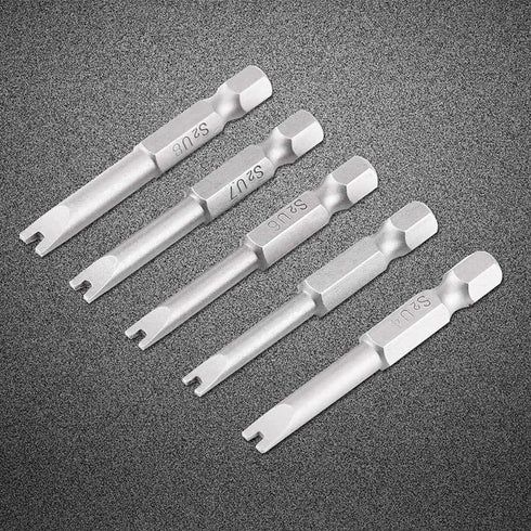 5 Pcs 1/4" Hex Shank Alloy Steel U Shape Magnatic Screwdriver Drill Bits Set Spanner Screwdriver Bits U4 U5 U6 U7 U8 50MM Length...