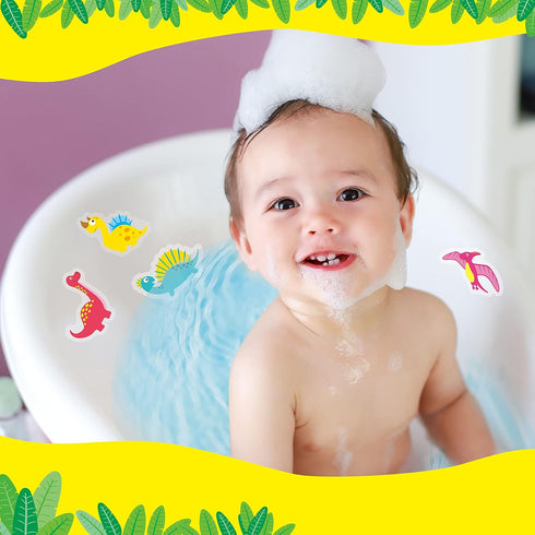 Hebayy 30 Non Slip Bathtub Stickers with Dinosaur Design, Waterproof and Anti Skid for Shower and Bathtub with Premium Scraper...