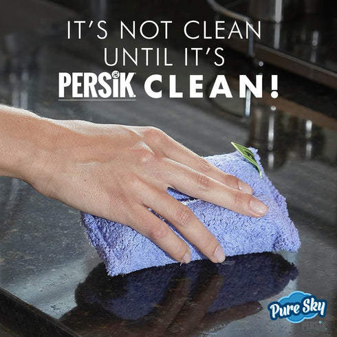 Pure-Sky Ultra-Microfiber Cleaning Sponge – Kitchen, Household and Dish Sponges – JUST ADD Water No Detergents Needed – Heavy Duty for Removing St...