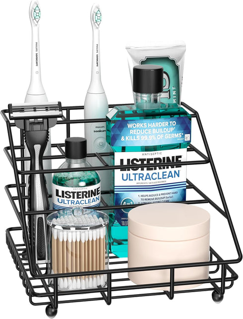 HBlife Toothbrush Holder for Bathroom, Stainless Steels Bathroom Organizer Countertop Accessories with 6 Slots Electric Tooth Brush Toothpaste Hol...