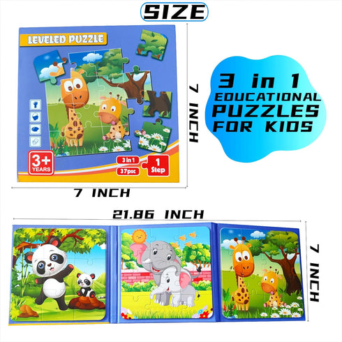 Puzzles for Kids Ages 3-5, 37 Pieces Toddler Animal Puzzles, Children Travel Activity Toys Games for Kids Boys Girls...