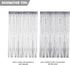 Door String Curtain, Wall Panel Fringe Window Room Divider Blind, Home Patio Bedroom Decorative Tassel Screen Ribbon Strings Strip Silver Thread S...