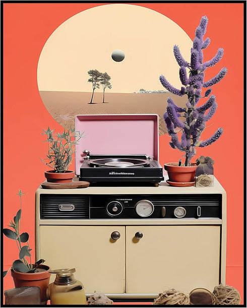 Posterizer 1 pcs-cactus , flowers , landscapes collage-Landscape & Nature Art-Retro Art-Gift for Nature, Surfers and Beach Lovers - UNFRAMED Wall ...