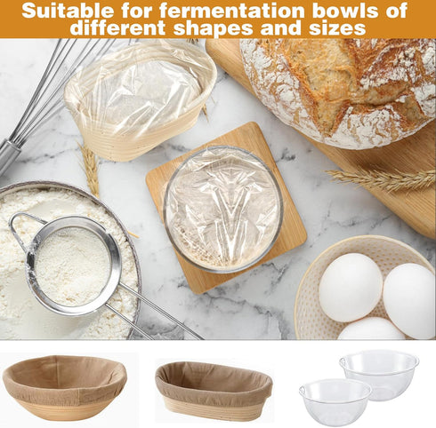 100Pcs Bowl Covers, Adjustable Elastic Bowl Covers for Bread Proofing Reusable Fresh Keeping Bags, Plastic Bowl Covers Bread Cover for Rising Brea...