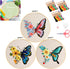 Santune 3 Pack Embroidery Kit for Beginners Adults Cross Stitch Kits for Beginners Hand Embroidery with Butterfly Patterns and Instructions DIY Ki...