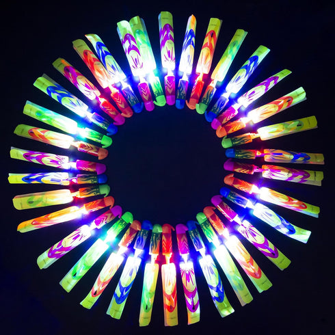24 Pcs Slingshot Outdoor Toys,Glow in The Dark Party Supplies Toys Rocket with Launcher,Glow Sticks Easter Basket Stuffers Birthday Christmas Gift...