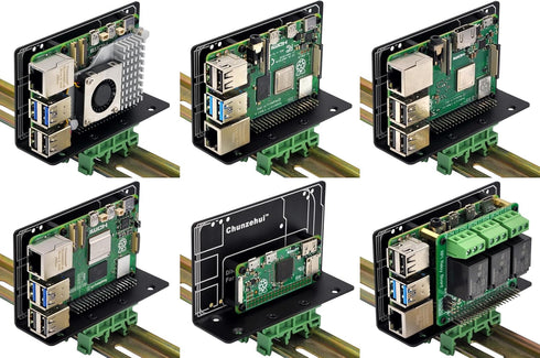 DIN Rail Mount Bracket for Raspberry Pi 1A+ 1B+ 2B 3B 3B+ 4B Zero, UNO Mega-2560 BeagleBone Black...