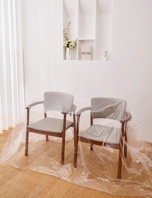 2-Pack Plastic Chair Cover for Storage Waterproof Dust-Proof Armchair Cover Sofa Bag 46-inch by 76-inch Clear...