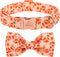 Fall Boy Dog Collar Bow Tie,Orange Maple Leafs Rugby Dog Collar with Safety Metal Buckle Adjustable Thick Puppy Collars for Small Medium Large Dog...