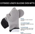 Silicone Oven Mitts – Extra Long Professional Quality Heat Resistant with Quilted Lining and 2-sided Textured Grip – 1 pair Gray by Lavish Home...