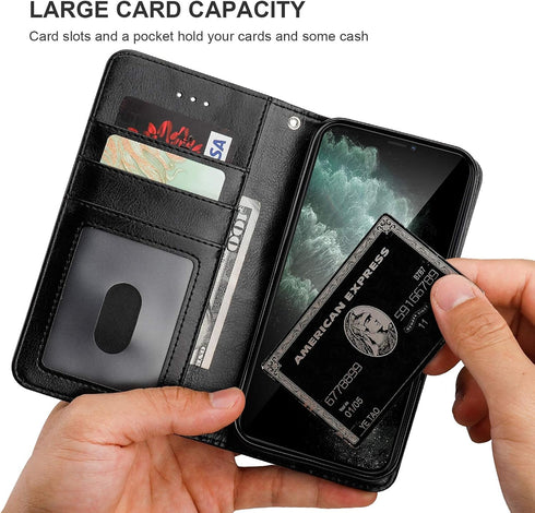 Bocasal Compatible with iPhone 12 & iPhone 12 Pro Wallet Case with Card Holder PU Leather Kickstand Shockproof Protective Wrist Strap Flip Cover 6...