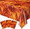 Blue Orchards Fire Table Covers (Pack of 3) - 54"x108" XL - Fire Party Supplies, Fire Table, Dragon Birthday Party, Fire Backdrop, Firefighter Bir...