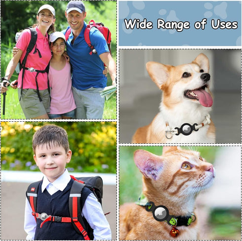 Airtag Dog Collar Holder Waterproof 2 Pack, Airtag Cases for Pet Cats Dog GPS Tracker,Silicone Airtag Holder (for Apple Airtag) Anti-Lost Personal...