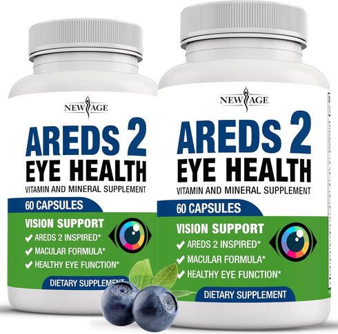 NEW AGE AREDS 2 Eye Vitamin Contains Bilberry 6000mg Lutein & Zeaxanthin - 120 Count...