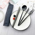 JASHII Portable Utensils, Travel Camping Cutlery Set, 7-Piece 304 Stainless Steel Flatware set including Knife Fork Spoon Chopsticks Cleaning Brus...