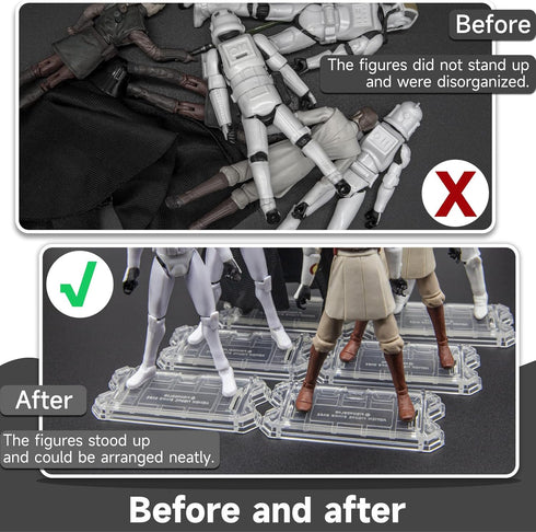 NC EBCO 30 Pieces Action Figure Display Stands Clear Doll Model Support Stand for 3 75 inch Action Figures … Transparent Action Figure Dispaly Sta...
