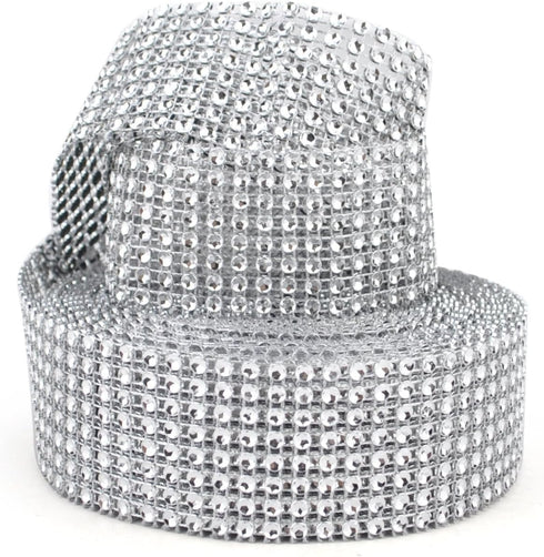 8 Row 10 Yard Rhinestones Diamonds Ribbon Bling Wrap for Crafts for Wedding Cakes, Birthday Decorations, Baby Shower Events,Party Supplies, Arts R...