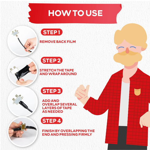 XFasten Self-fusing Silicone Tape Pro, Black, 1.5-Inch x 15-Feet, 30mils Weatherproof Silicone Rubber Sealing Tape for Outdoor Coax, Electrical Ca...