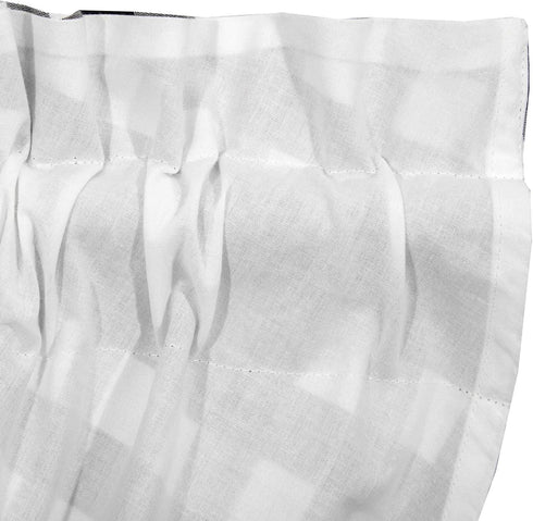 VHC Brands Annie Buffalo Check Cotton Farmhouse Kitchen Curtains Rod Pocket Balloon Valance, 15x60, Black...