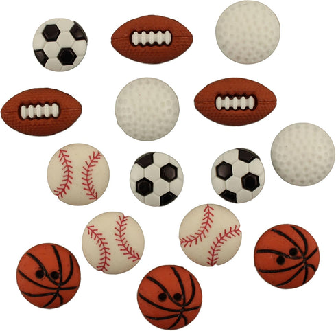 Buttons Galore 50+ Assorted Sports Buttons for Sewing & Crafts - Set of 6 Button Packs...