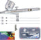 Master Performance G233 Pro Set Master Airbrush Gun with 3 Nozzle Sets (0.2, 0.3 & 0.5mm Needles, Fluid Tips and Air Caps) - Dual-Action Gravity F...