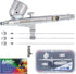 Master Performance G233 Pro Set Master Airbrush Gun with 3 Nozzle Sets (0.2, 0.3 & 0.5mm Needles, Fluid Tips and Air Caps) - Dual-Action Gravity F...