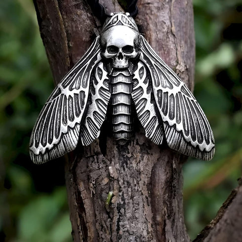 Wixine 2Pcs Skull Head Moth Necklace Animal Pendant Lady Necklace...