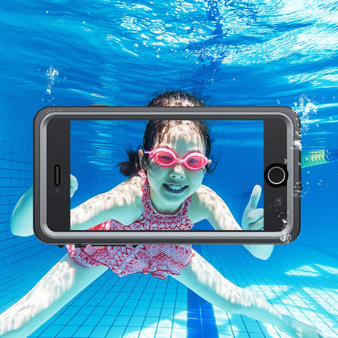 iPhone 7/8 Plus Waterproof Case - Shockproof, Sandproof, Dirtproof IP68, Full Body Protection, Black/Clear......