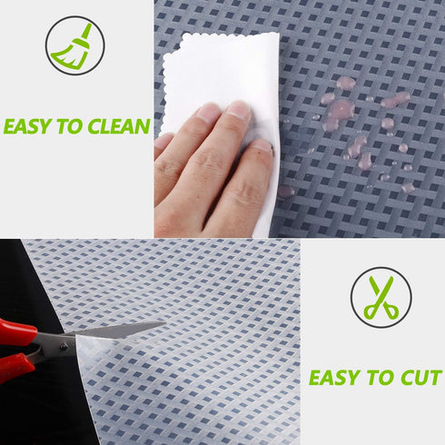 HooTown Refrigerator, Fridge, Freezer Shelf Liner and Drawer Mats 17.5 Inch Wide x 78.7 Inch Long, Non Slip EVA Plastic Washable Waterproof Pads f...