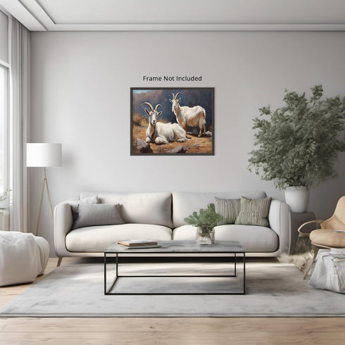 Posterizer 1 pcs- Two beautiful goats in nature-Art for Animal Lovers- Gift for Men Women Entrepreneur Teens-Decor for Home & Office- unframed wal...
