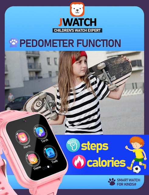 Kids Smart Watch for Boys Girls 6-12 with Pedometer Audio Book Camera Music Player Birthday Present Christmas (Pink...