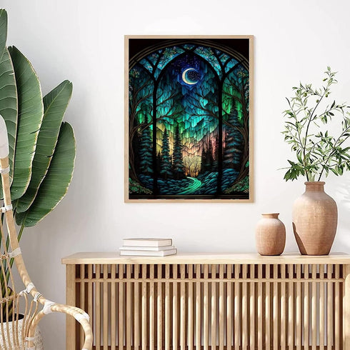 bleihum Starry Night Diamond Painting Kits- Tree Diamond Art for Adults,Gem Painting Crafts for Adults Home Wall Decor,DIY 5D Gem Art Moon Perfect...