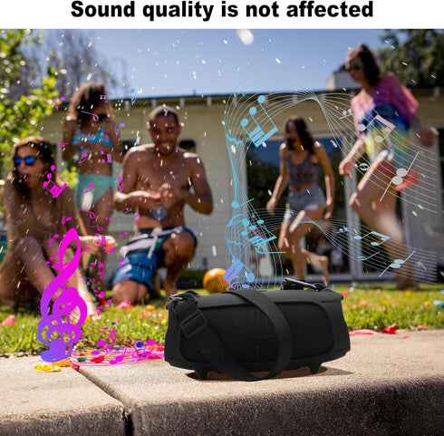 TXEsign Silicone Case Cover for JBL Charge 5 Portable Bluetooth Speaker, Travel Carrying Protective Case w Shoulder Strap Holder Full Protection C...