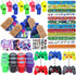 134 Pcs Video Game Party Favors, Includes Video Game Slap Bracelet Keychain Stamper Whistle Mesh Bag Card Stickers Tattoos for Kids Gaming Party F...